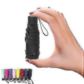 Small Fashion Mini Pocket Folding Uv Protection Waterproof Umbrella (black)
