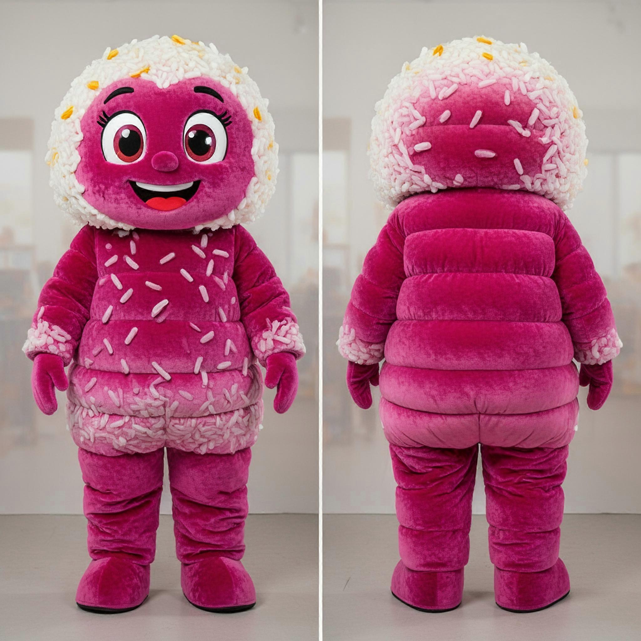 MASTICOT Magenta Fluffy Fried Rice Mascot
