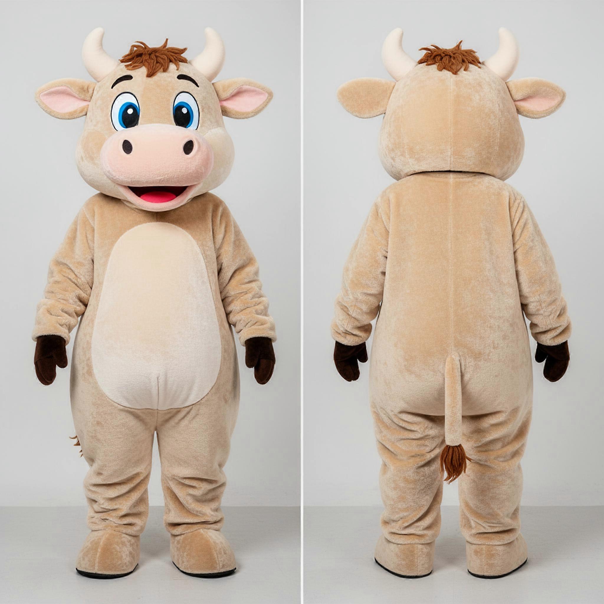 MASTICOT Beige Velvety Cow Mascot