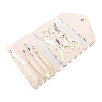 7pcs Eyebrow Trimmer Kit with Storage Bag Pimple Press Tweezers Professional Portable Eyebrow Shaping Set for Home