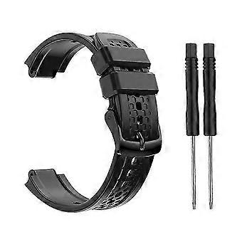 Replacement Silicone Watch Band Strap for Garmin Forerunner 25 Small Black with Tools WOI