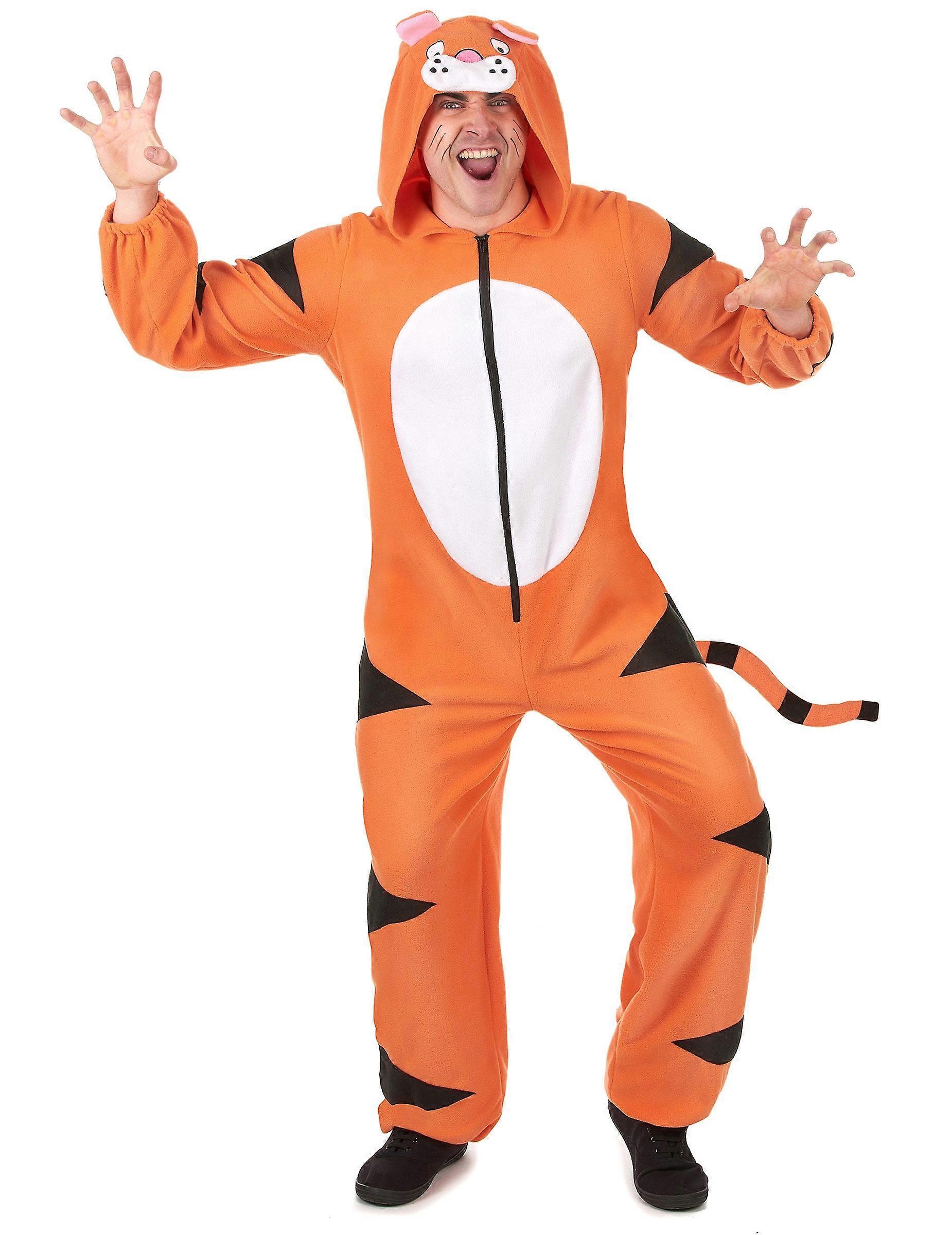 Men's tiger hooded jumpsuit