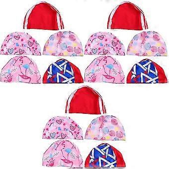 Waterproof Polyester Swim Caps for Kids, Flexible Durable, Keep Hair Dry, Protect from Pool Chemicals, Easy to Wear, 15 Pack