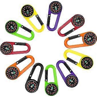 24 llaveros con mosquetón de brújula, brújula de bolsillo de plástico con clip de 2,7 pulgadas, accesorios de navegación a granel para senderismo y camping, recuerdos de fiesta para hombres y niños.