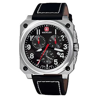 Aerograph cockpit chronograph Quartz Analog Man Watch with Cowhide Bracelet 77015