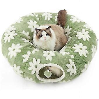 @26-27 1pc Tunnel de jeu rond et apaisant pour teckel, motif floral, idéal pour chiens et chats