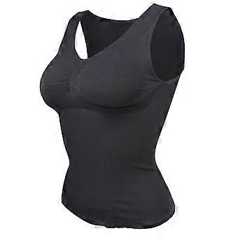 Women Tummy Control Shapewear Classic 2-IN-1 with Padded Bra High Elastic Vest Body Shaper Slim Up Lift Corset Cami Tank Tops