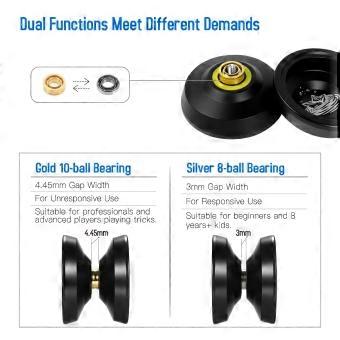 2er-Pack Aluminium-Jojo-Bälle Wettbewerbsfähiges Yo-Yo-Geschenk mit Lagerschnüren und Handschuhen