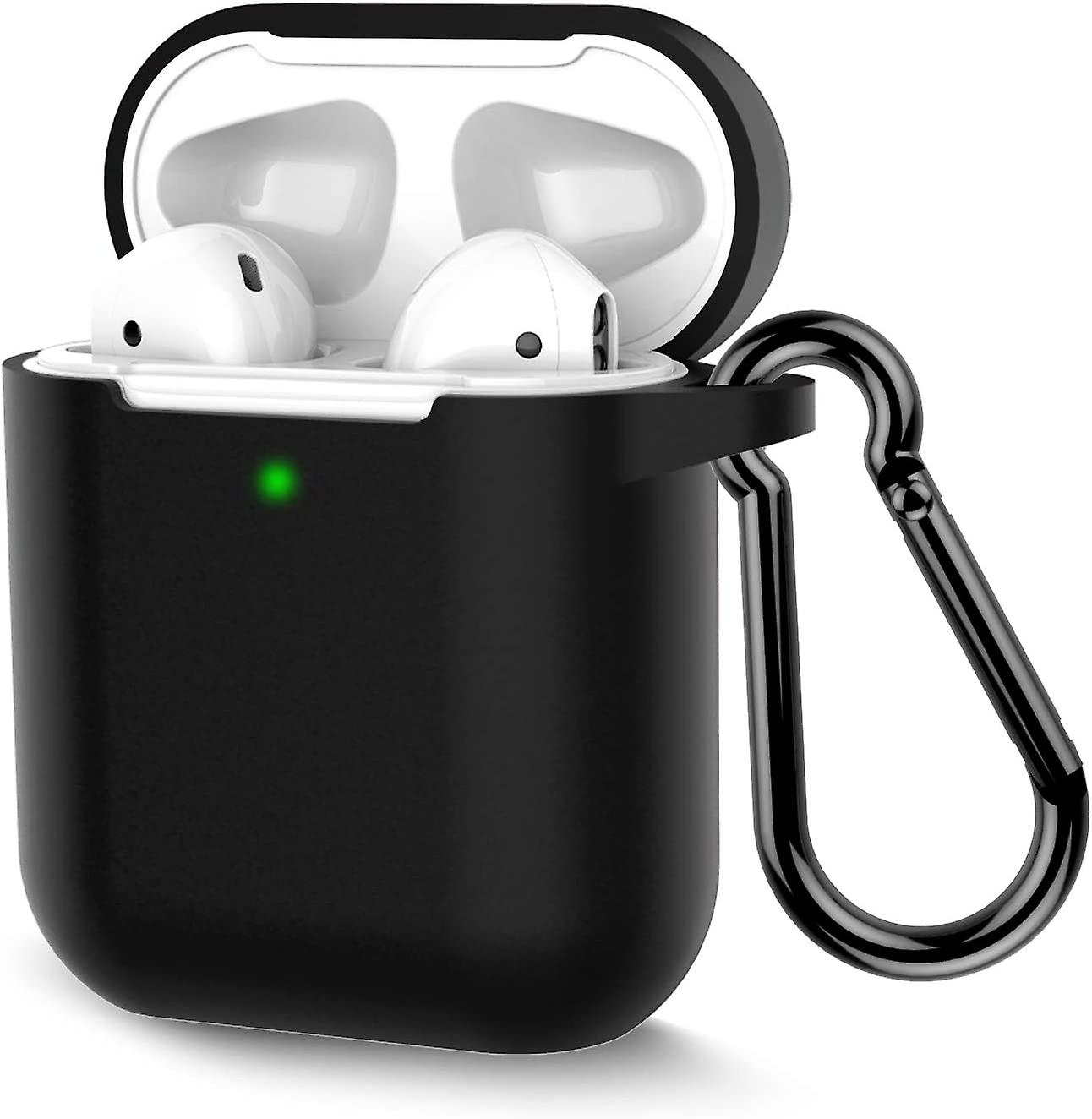 Coffea Protective Silicone Case With Keychain For Apple Airpods 2 (black)