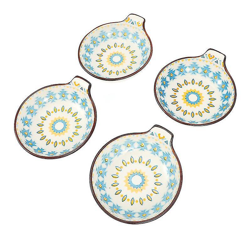 11X10x4cm Assorted Color Plates 4pcs Unique Sauce Tray Ceramic Appetizer Dishes Dipping Dishes Chic