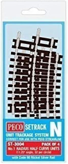 Peco N Set Track 4 x St-4 No.1 Radius Halve Bocht
