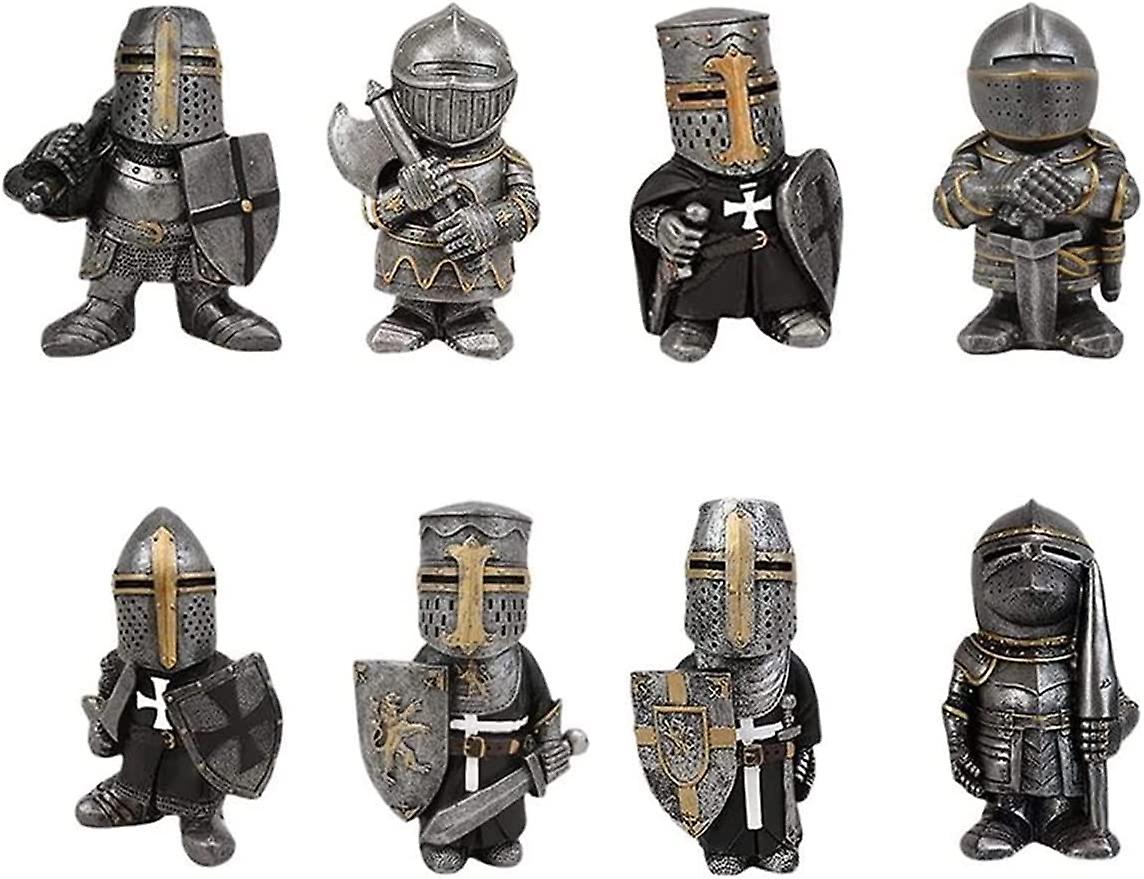 Knight Gnome Guard Medieval Crusader Sword Warrior Resin OrnamentsJ