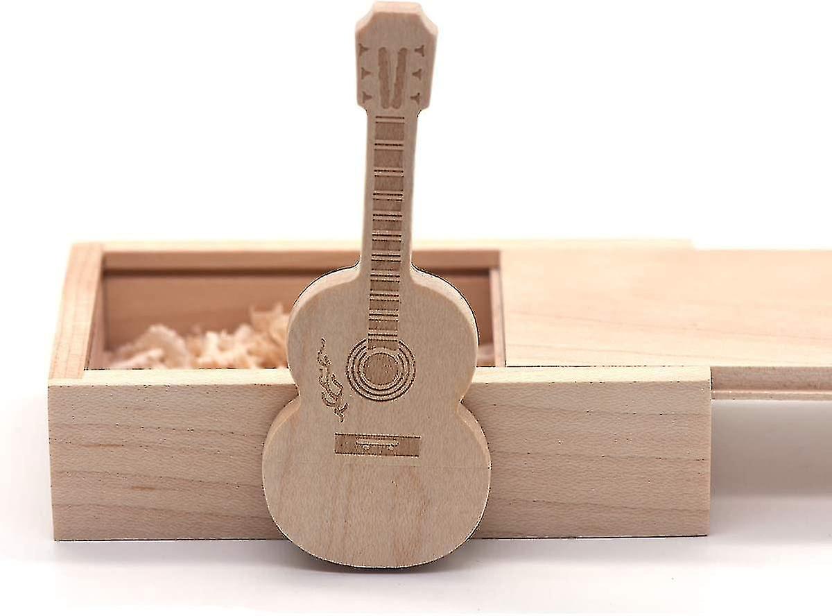 Maple Wood Guitar Usb Flash Drive Memory Stick Wooden Thumb Drivers Guitar Gifts Novelty Gift (32gb, Walnut)