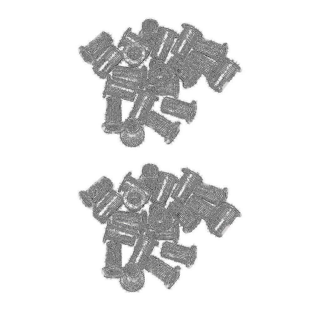 M5 Aluminum Flat Head Rivet Nut Insert Nuts Silver Tone 40pcs