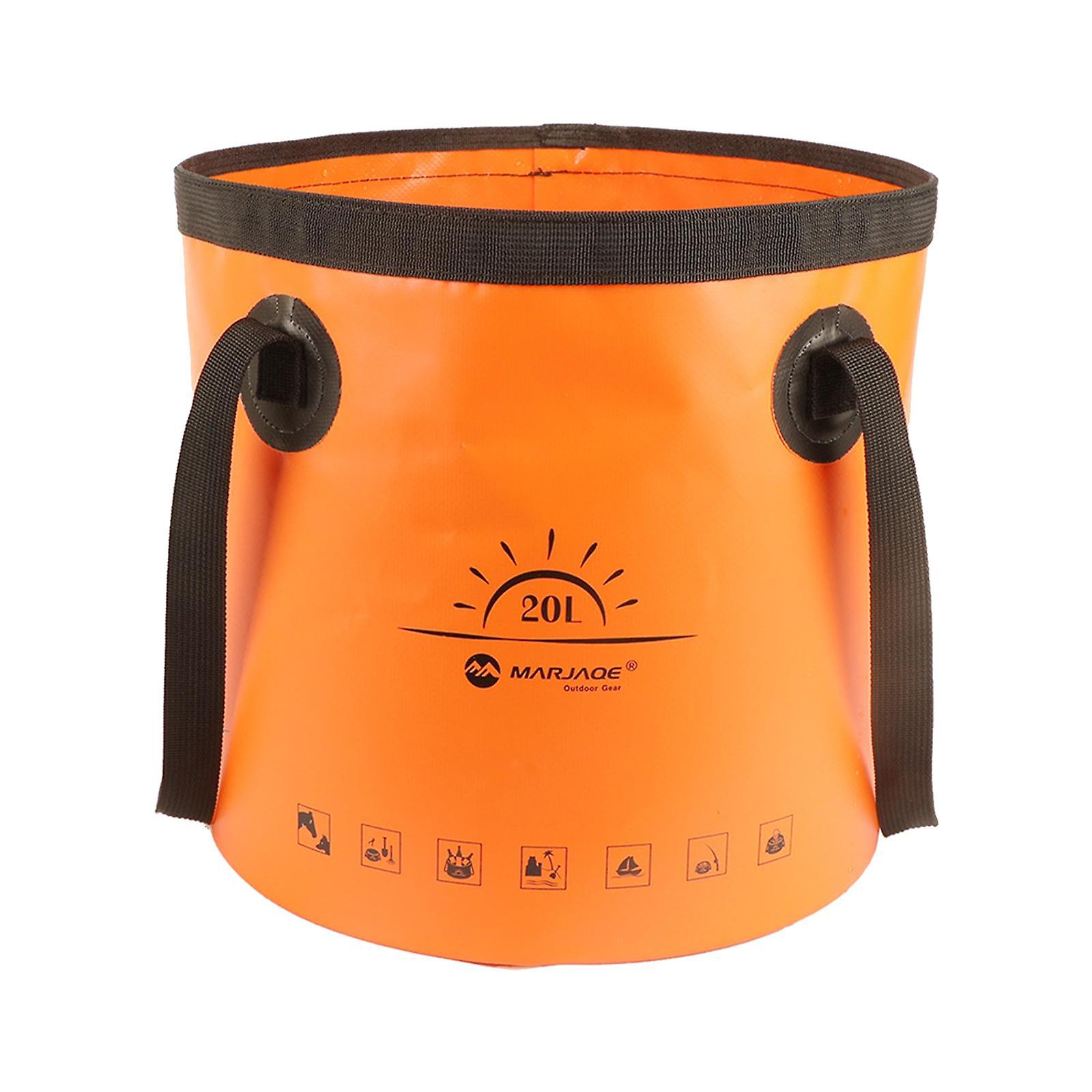 Collapsible Bucket Foldable Water Container Portable for Camping 20L Orange