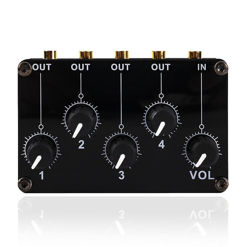Tm400 Mini 4 Channel Stereo Line Mixer 1in 4out For Studio Recording Low Noise Small & Sophisticate