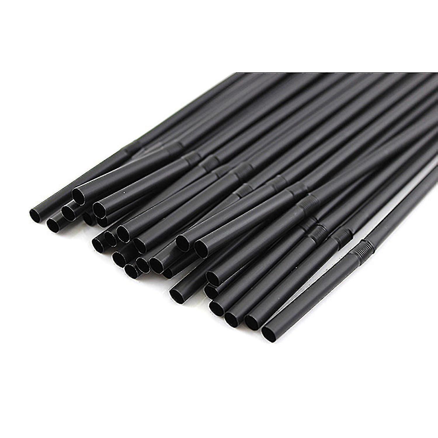 100/1000pcs Black Flexible Drinking Straws Wedding Party