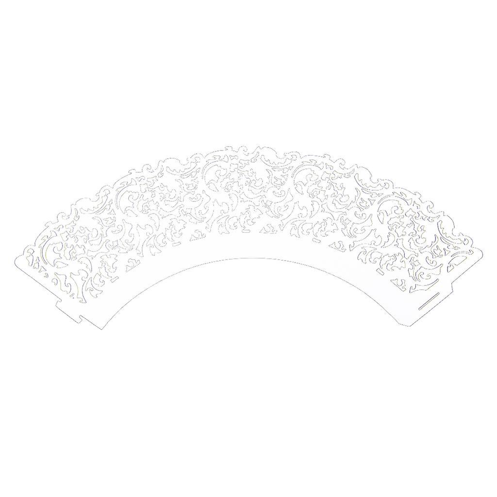 Hollow Out Cake Paper Wrap Cupcake Wrapper Wedding Decor 12Pcs White