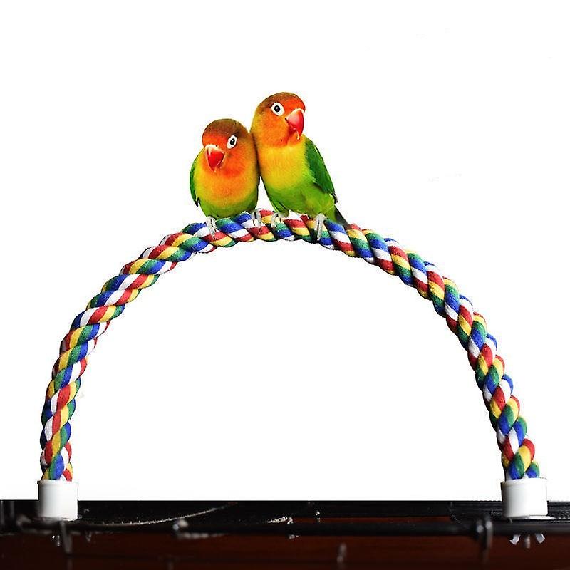 Safe Non Toxic Bird Toys 2pcs Parrot Cotton String Climbing Rope Colorful Rotating Ladder Bird Cage