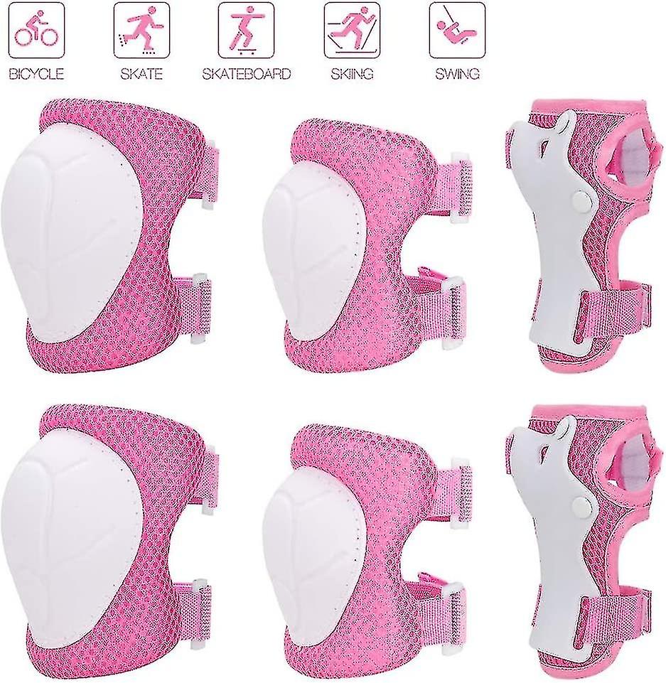 Knäskydd för barn, uppsättning med 6 knäskydd för barn, armbåge för skyddsutrustning