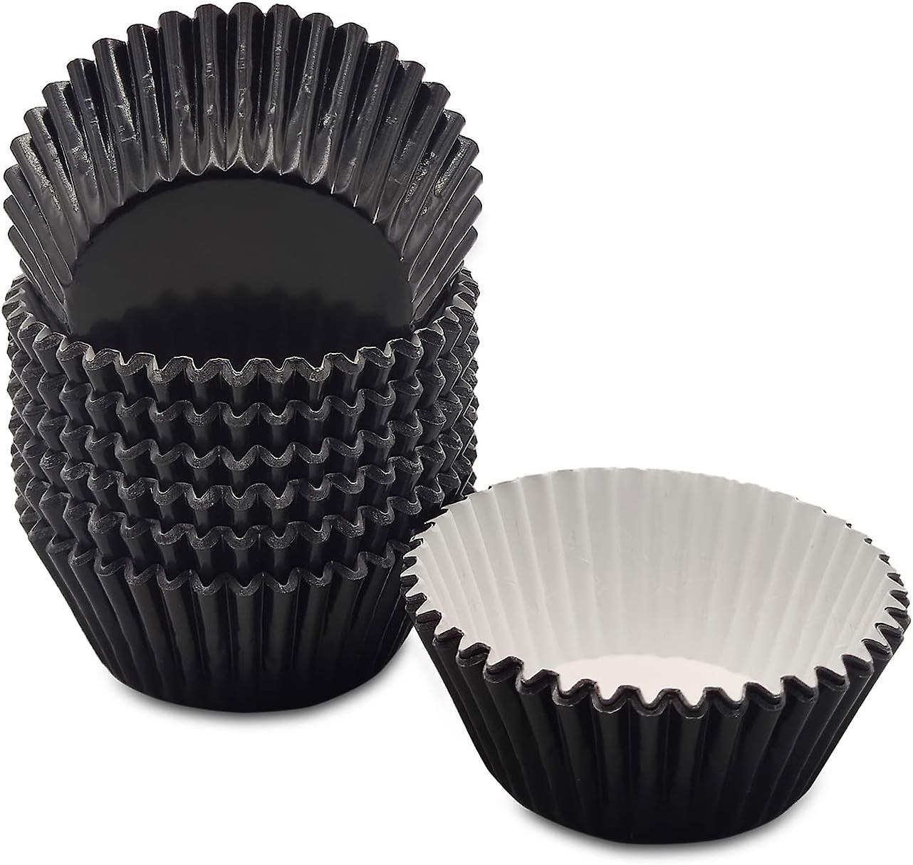 Black Cupcake Liners 160-count, Standard Wrappers Muffin Baking Cups For Bakery & Home Use