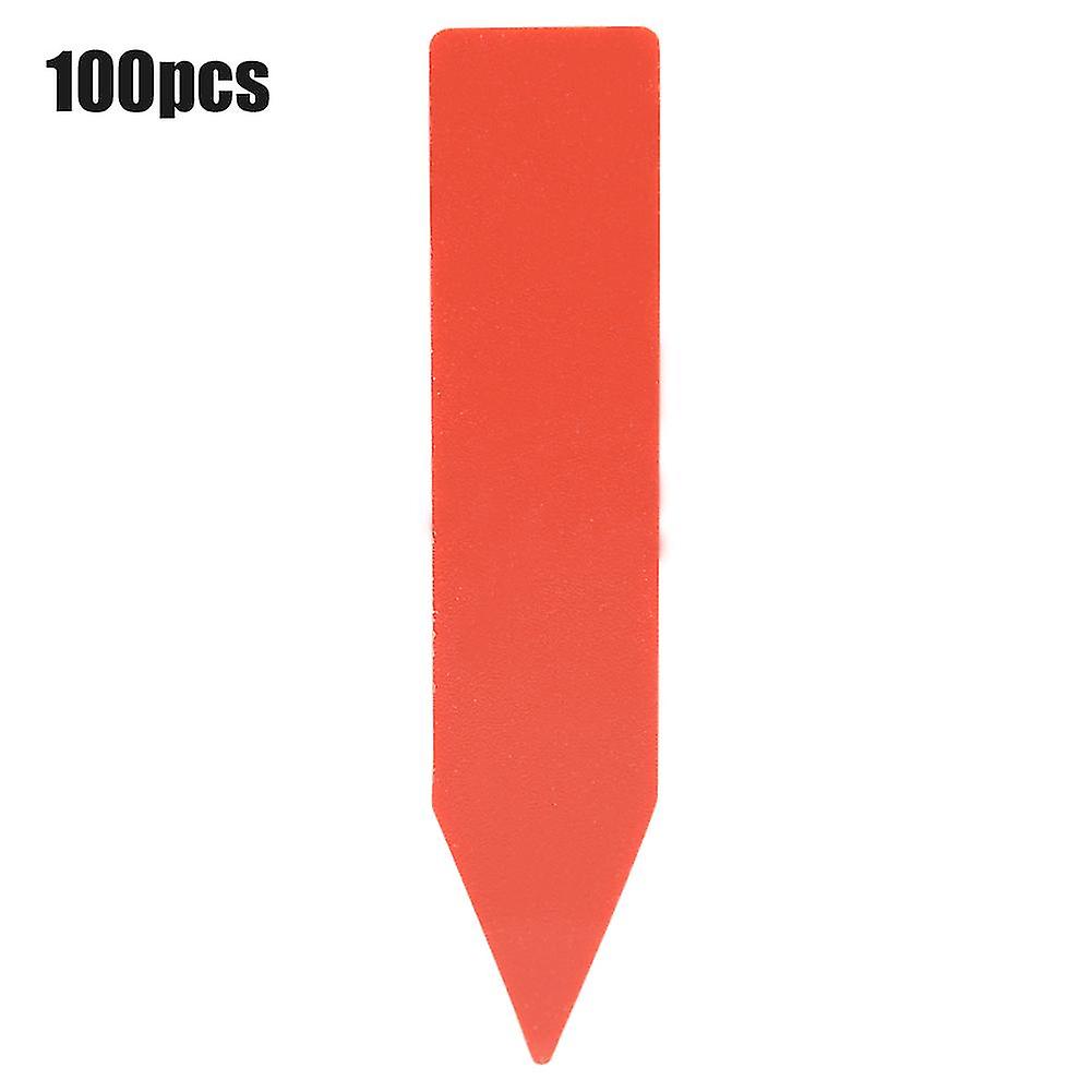 Gardening Label Marker 100 Pcs Plastic Flower Plant Name Gardening Stake Tag Label Marker (Red) Plant Label Marker