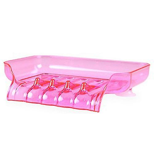 Plastic Bathroom Kitchen Waterfall Drain Soap Dish Sponge Holder Suction Tool