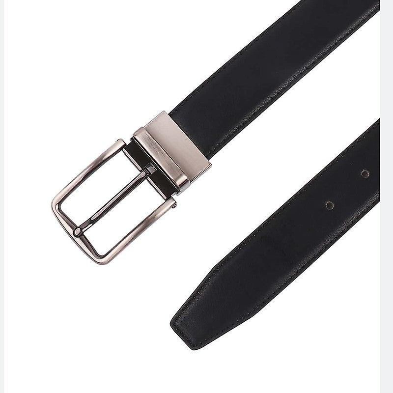 Convenient Rotating Pin Buckle Pu Belt Men's Business Litchi Pattern Two-color Belt