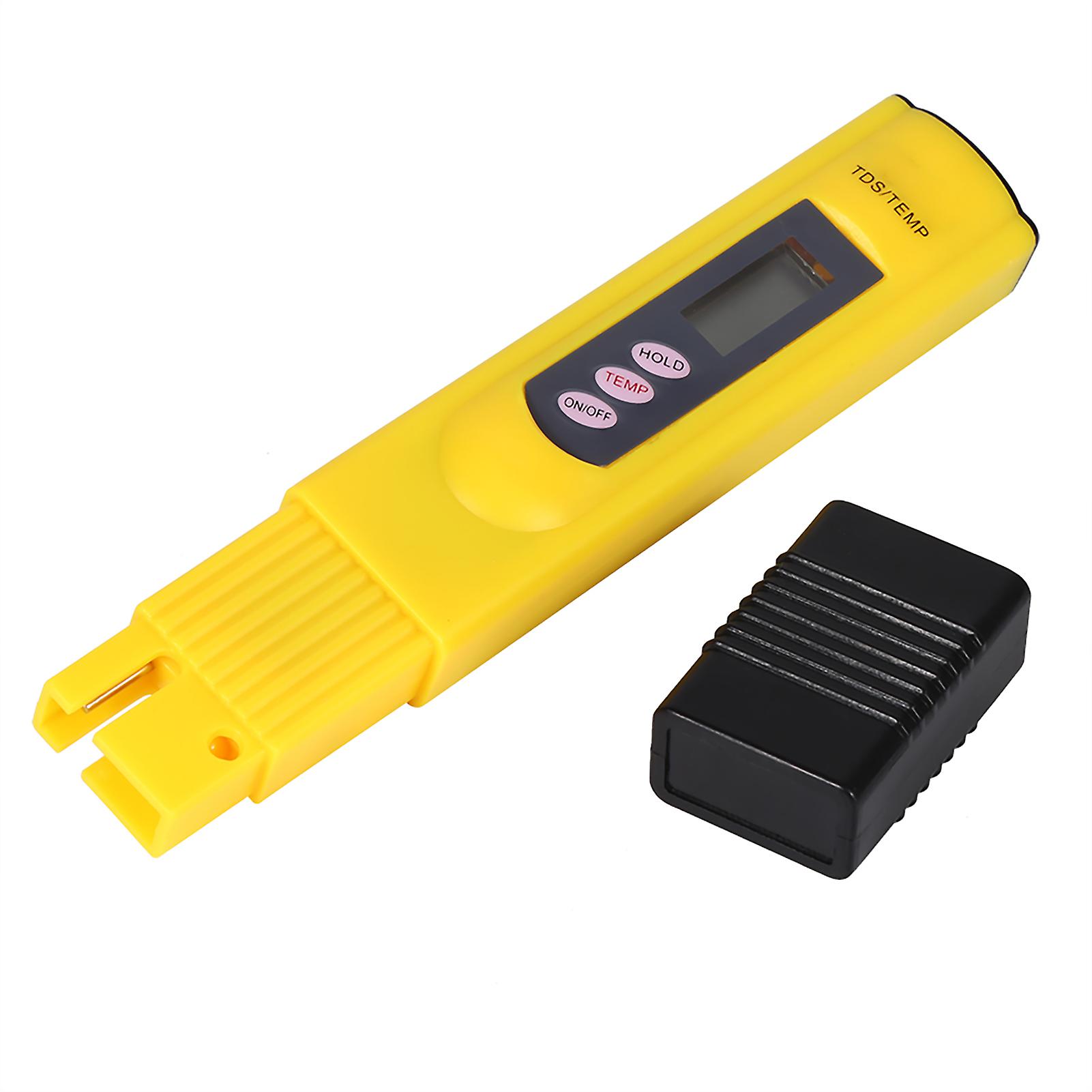 New LCD Water Quality Testing Pen Purity Filter TDS Meter Tester 0‑9999 PPM Temp Yellow