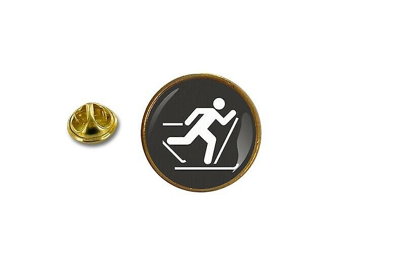 pine pine pin badge pin-apos;s metal with cross-country ski butterfly clamps
