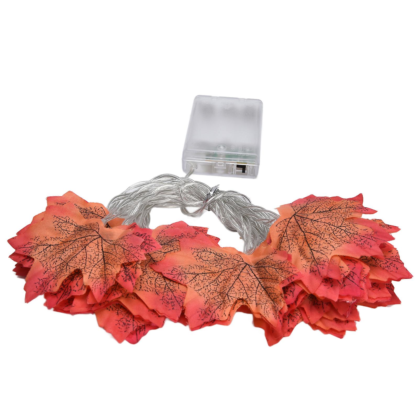 Maple Leaf LED String Lights, Thanksgiving Fall Decorations, 3m, Warm Light