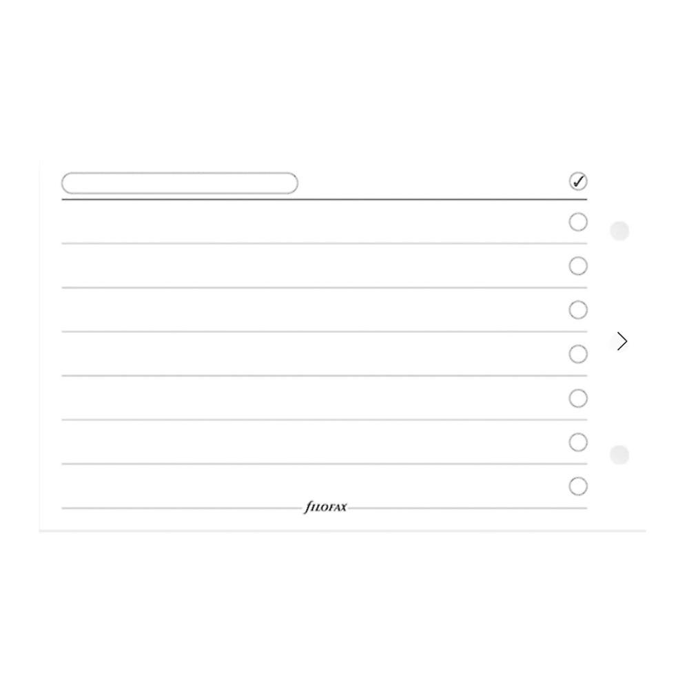 Filofax M2 to Do Refill 20 Pack in White Colour for Efficient Task Management