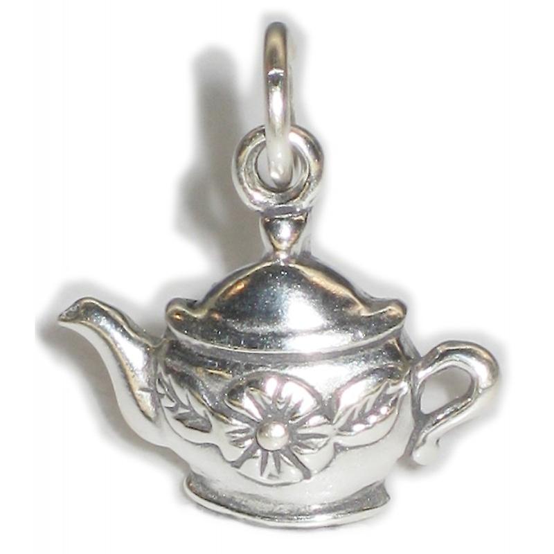 Teapot 2d Sterling Silver Charm .925 X 1 Tea Pot Charms
