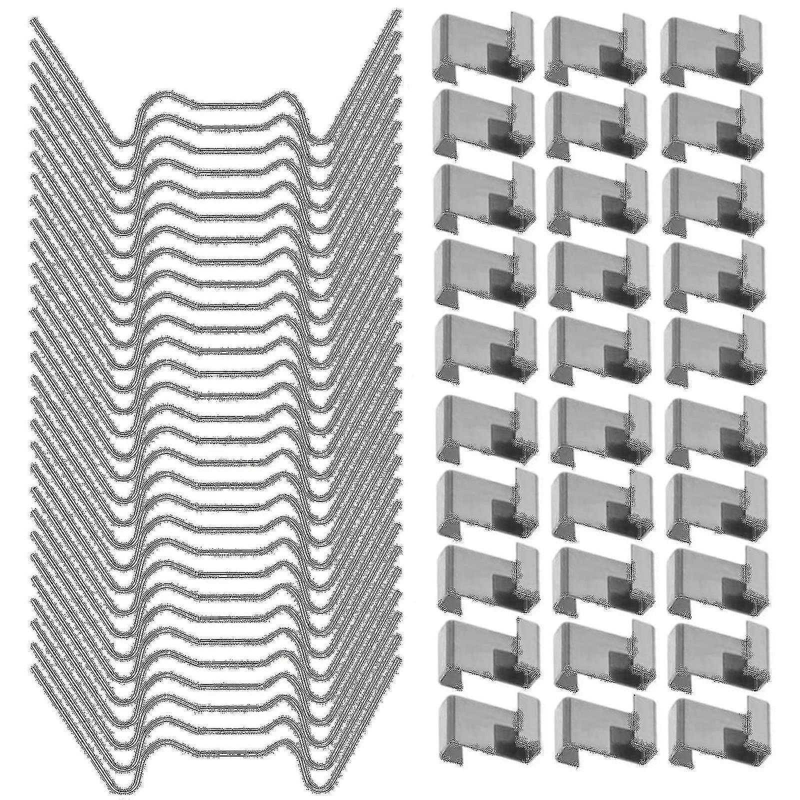 100pcs קליפים חממה עבור זכוכית, נירוסטה חממה חלון קליפסים זכוכית חלונית תיקון