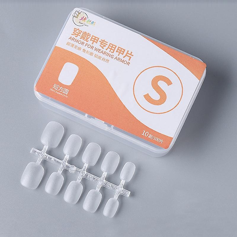 10pairs Of 100pcs/Box False Nails Tip Short Square Circle S