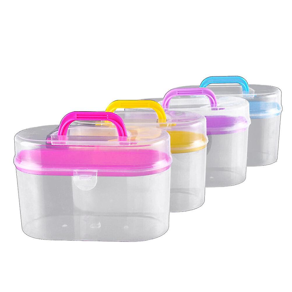 Portable Plastic Storage Container Double-wall Carrying Case For Sewing Supplies(random Color)