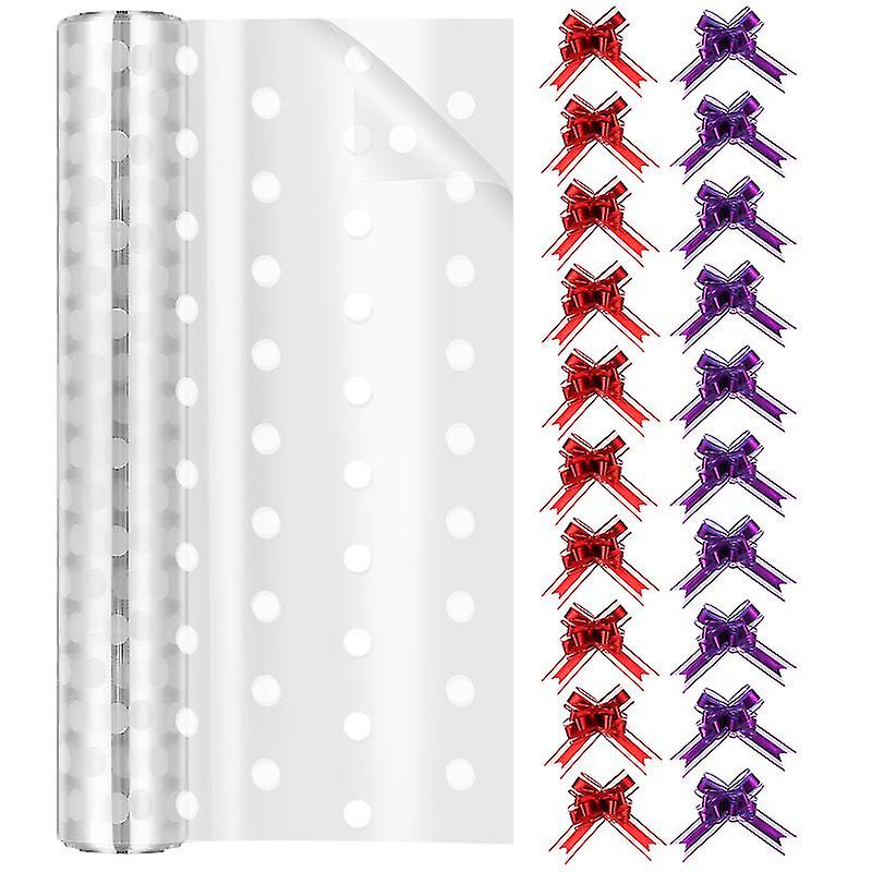 20pcs White Dots Cellophane Wrap