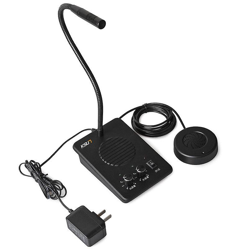 8W Window Intercom Bank Walkie Talkie Speaker Dual Way Microphone 400-470 Mhz Wireless Transceiver
