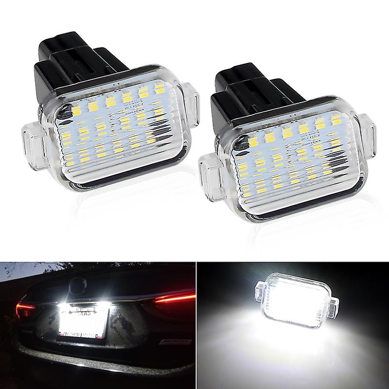 Lot de 2 feux de plaque d'immatriculation à LED blancs sans erreur pour Mazda A/T (alias Mazda 6) 2014-2020 et Mazda3 Hatchback 2014-2018