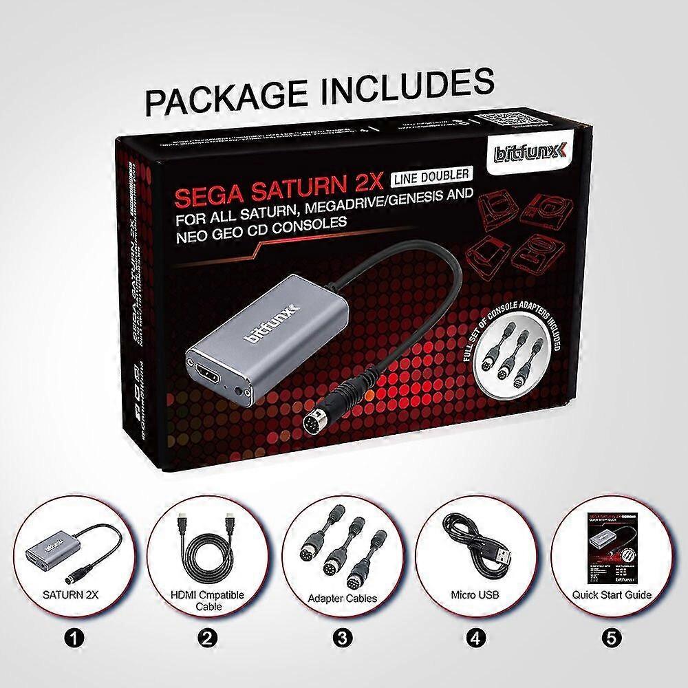 2X line doubler hdmi adapter for sega saturn md mega drive mega genesis snk neo geo with rgb and com