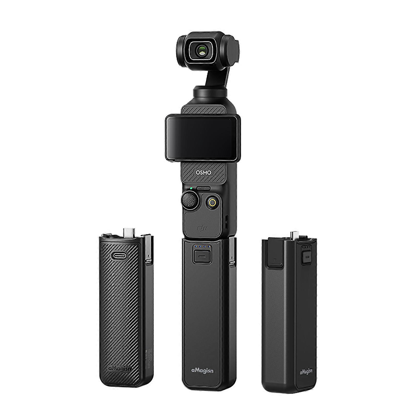 XBERSTAR Battery Grip For DJI Osmo Pocket 3 - 4500mAh Power Handle, USB-C Charging, 1/4" Thread Tripod Mount