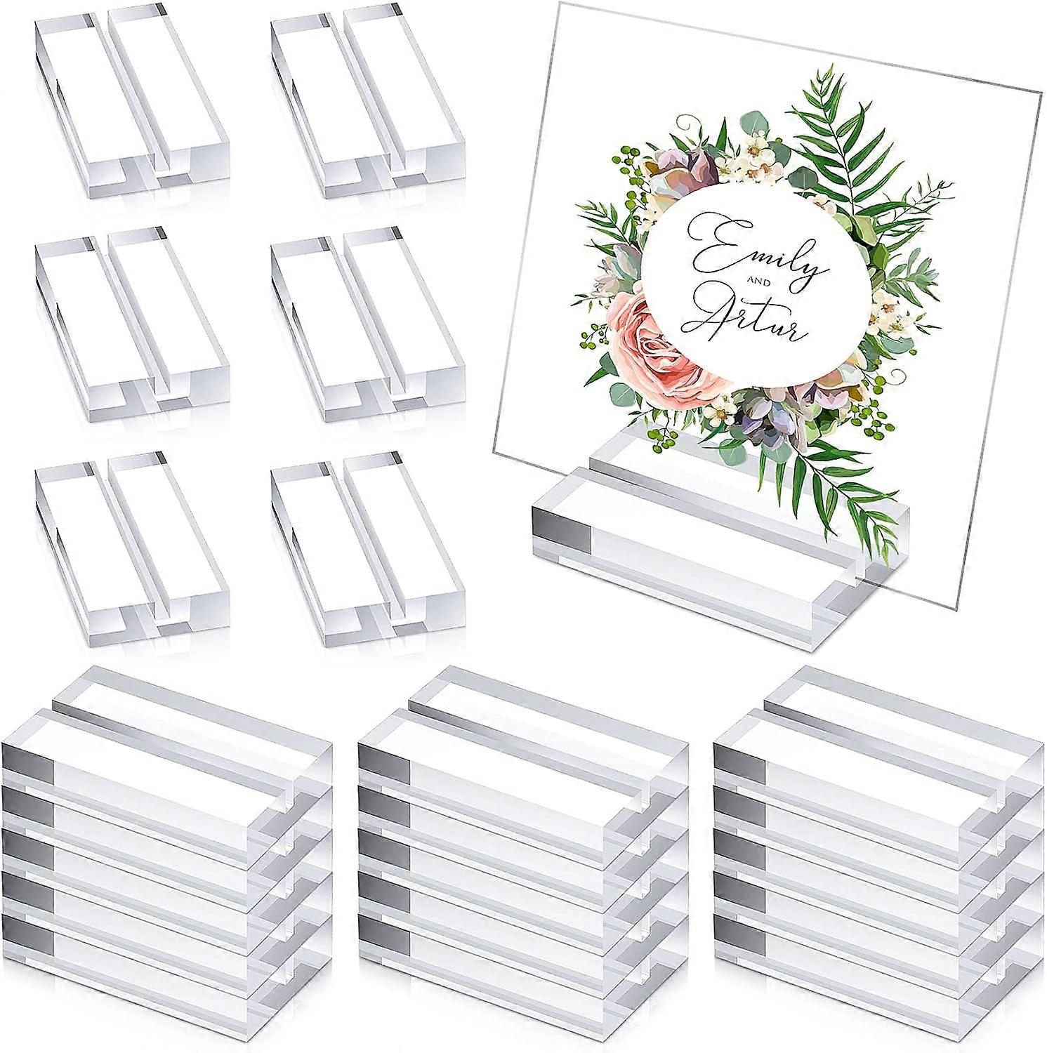 20 Pieces Acrylic Stands Clear Place Card Holders with Card Slot Table Numbers Display Stands Wedding Sign Holders Acrylic Card Display Stand for Wedd