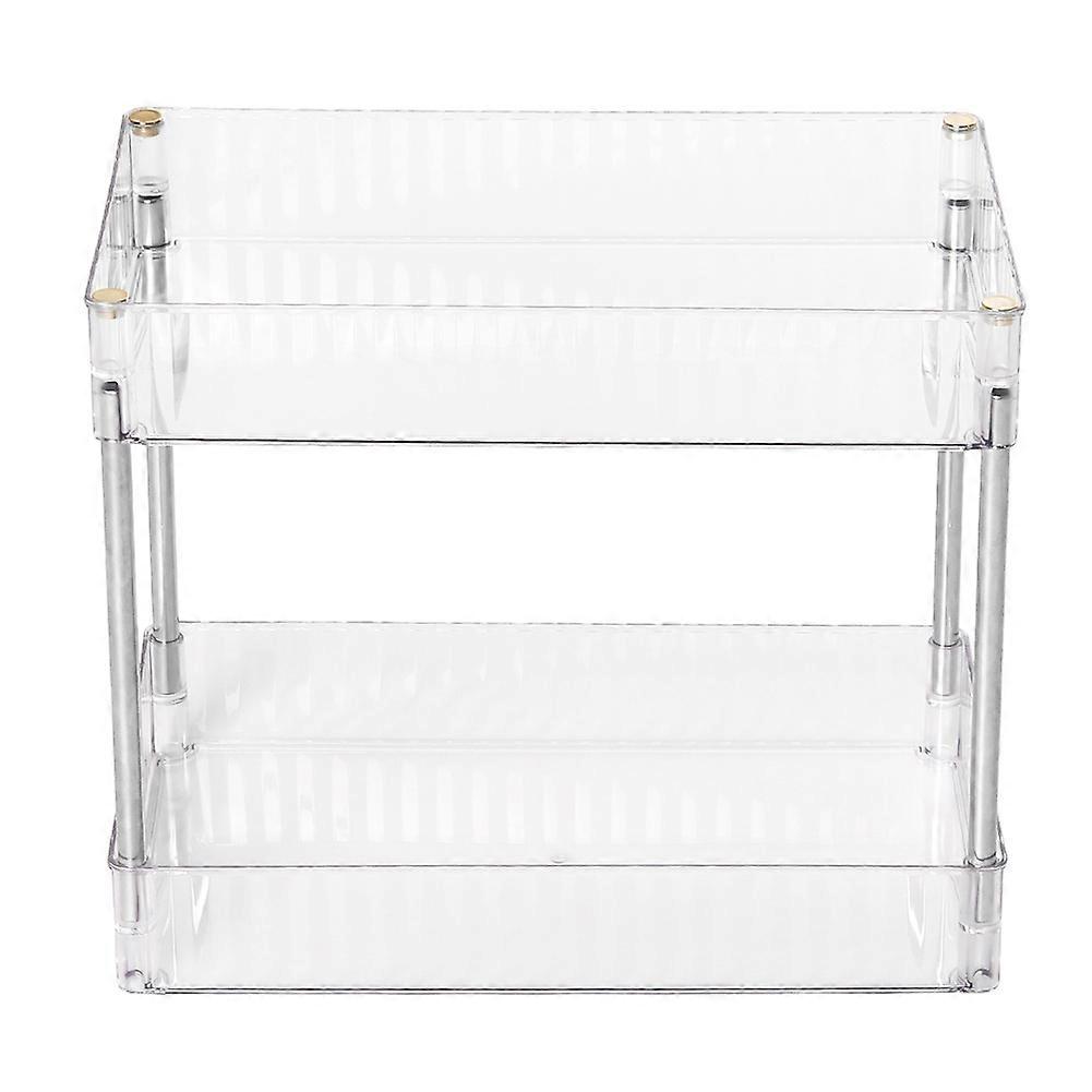 Two-Tier Clear Plastic Household Storage Rack