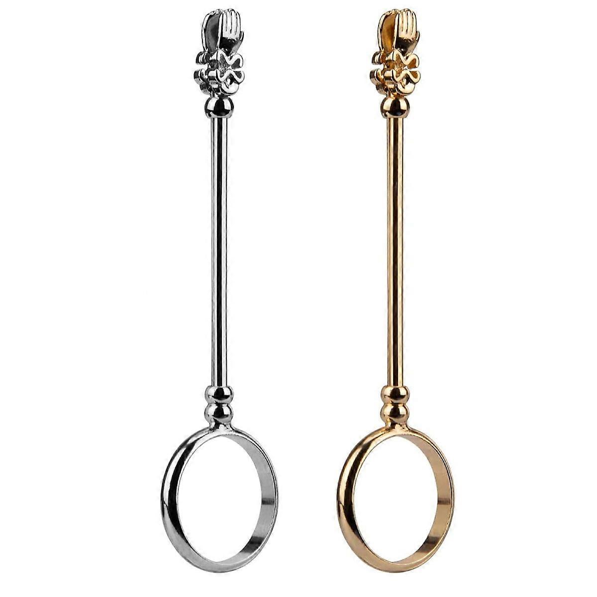 2pcs Cigarette Holder Ring - Imitation Gold Silver