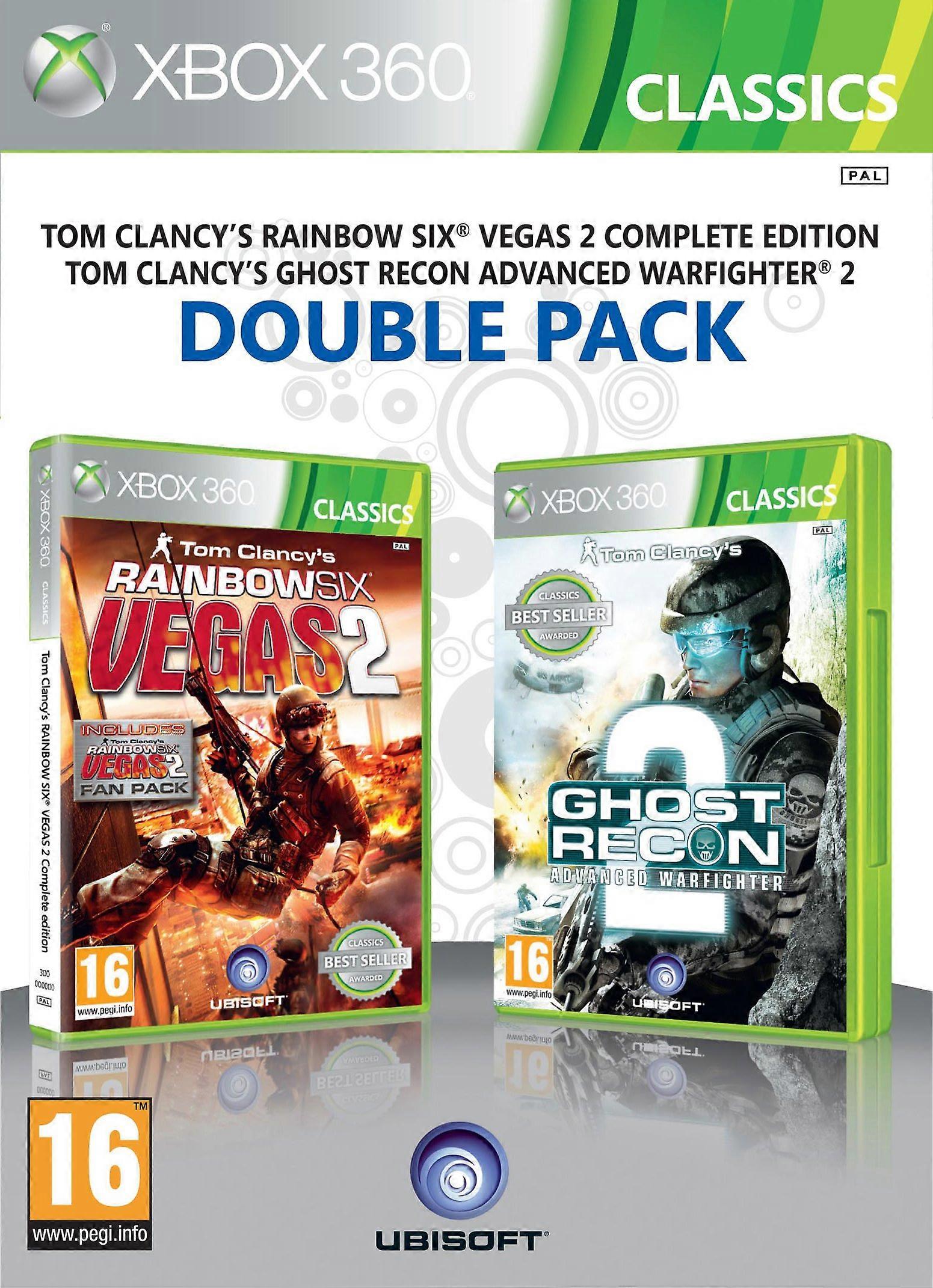Ubisoft Double Pack - Rainbow Six Vegas 2 and Ghost Recon Advanced Warfighter 2 (Xbox 360) - PAL - New & Sealed