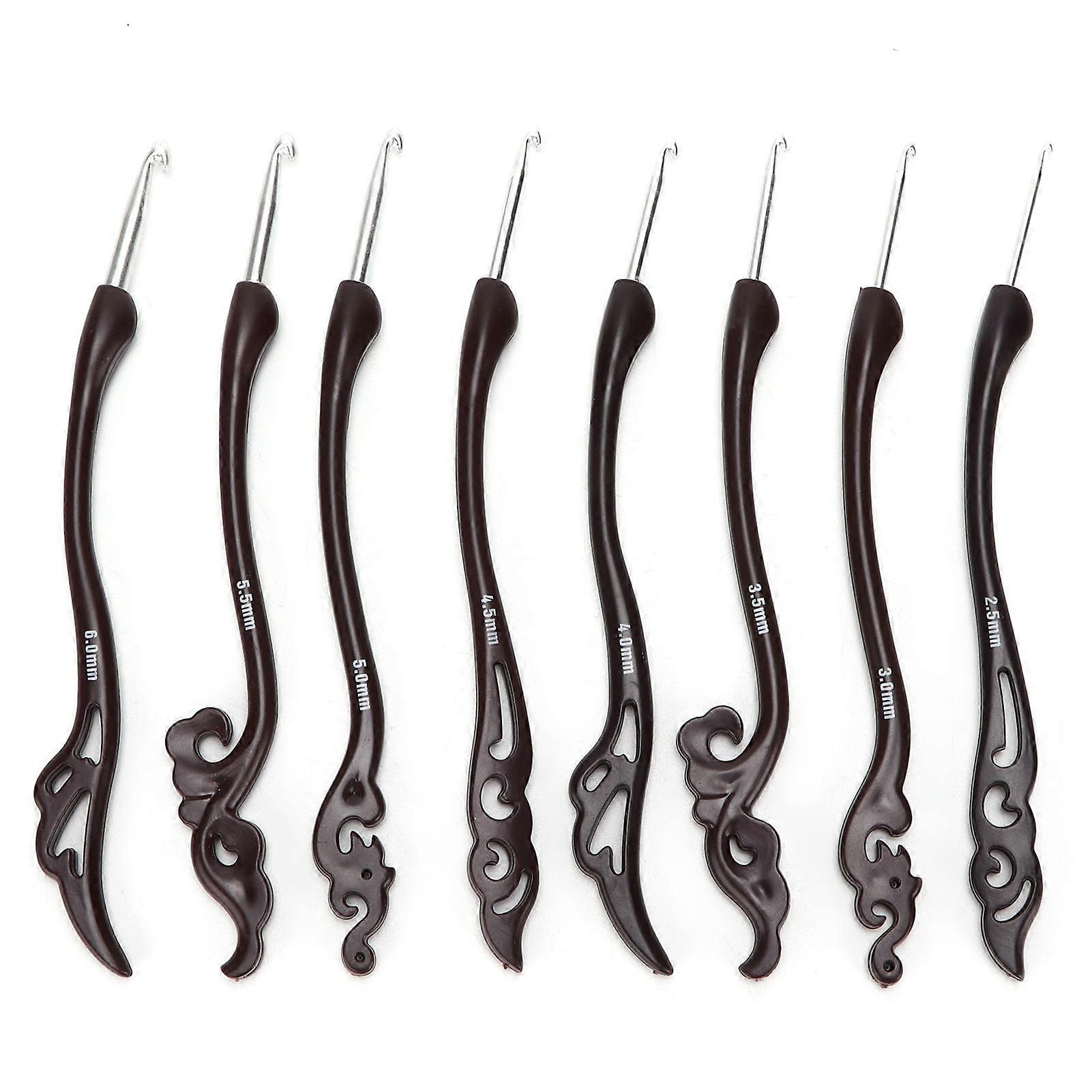 8Pcs Crochet Hooks Retro Fancy Soft Handle High Collection Value Knitting Needles Set for Household