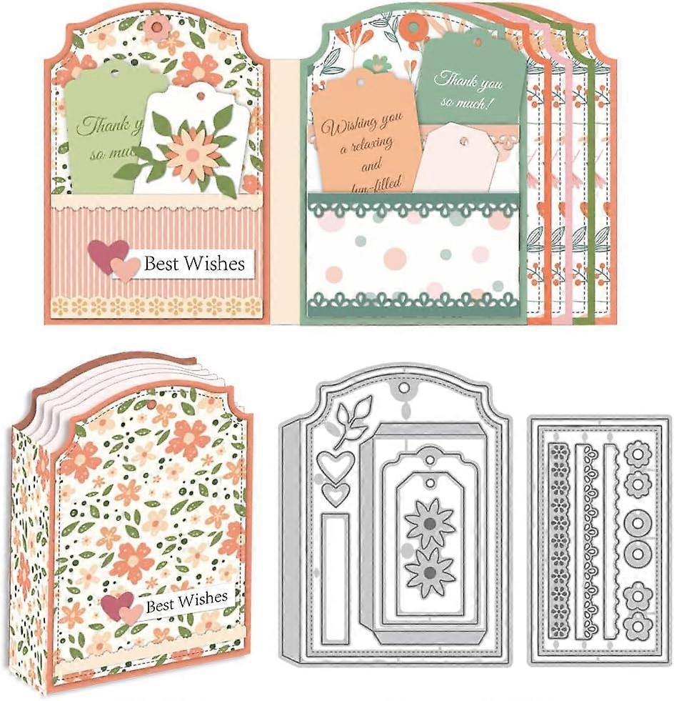 Label Loose Leaf Die Cuts for Card Making Clipbook Flower Frame Cutting Dies Carbon Steel Die Cuts Embossing Template Dies Stencils Scrapbooking for C