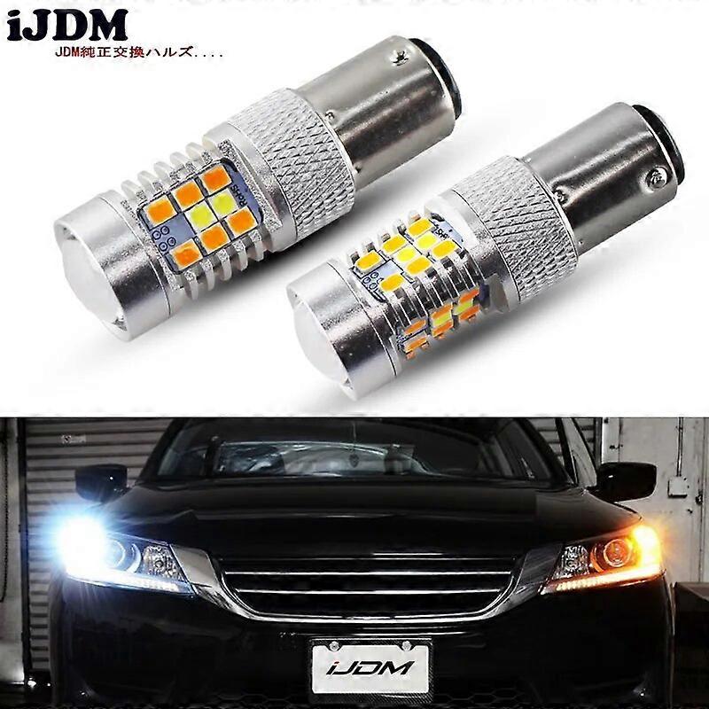 High Power 28-SMD 1157 Dual-Color Switchback LED Bulbs For Front Turn Signal (7-White 21-Amber)