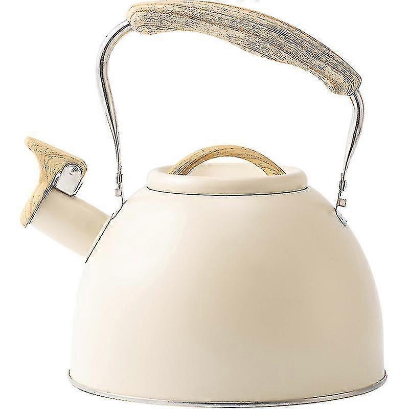 Stove Top Whistling Kettle, Stainless Steel Tea Teapot With Pattern Folding For Gas Stove Induction, 3l