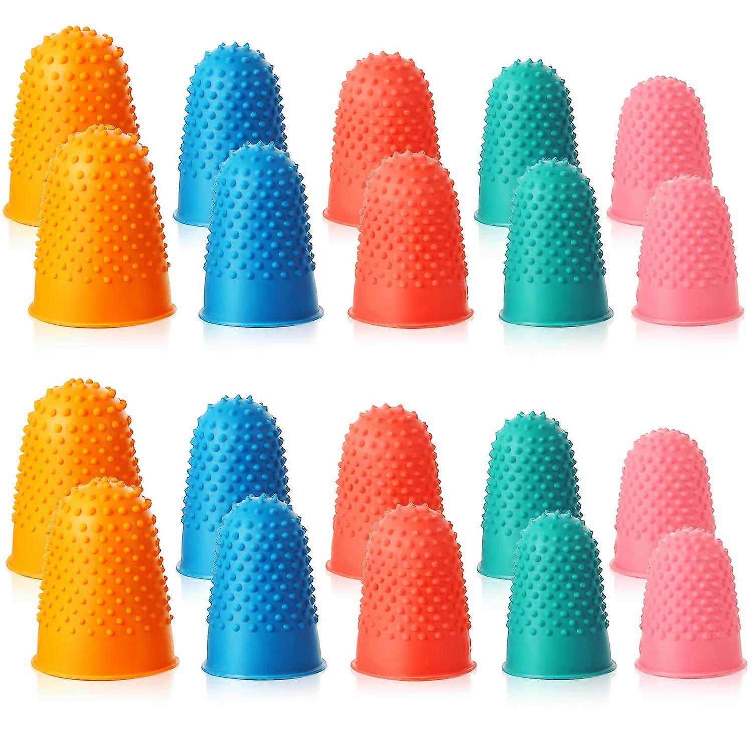 20 stykker Gummi Fingre Tips Pads Grep for pengene Counting Collating Skrive Sortering